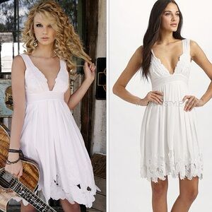 CATHERINE MALANDRINO white “Sambala” cut-out dress, Sz 6 ASO Taylor Swift 2007